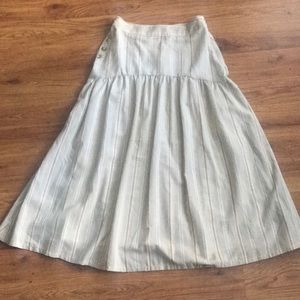 Anthropologie khaki/neutral midi skirt
